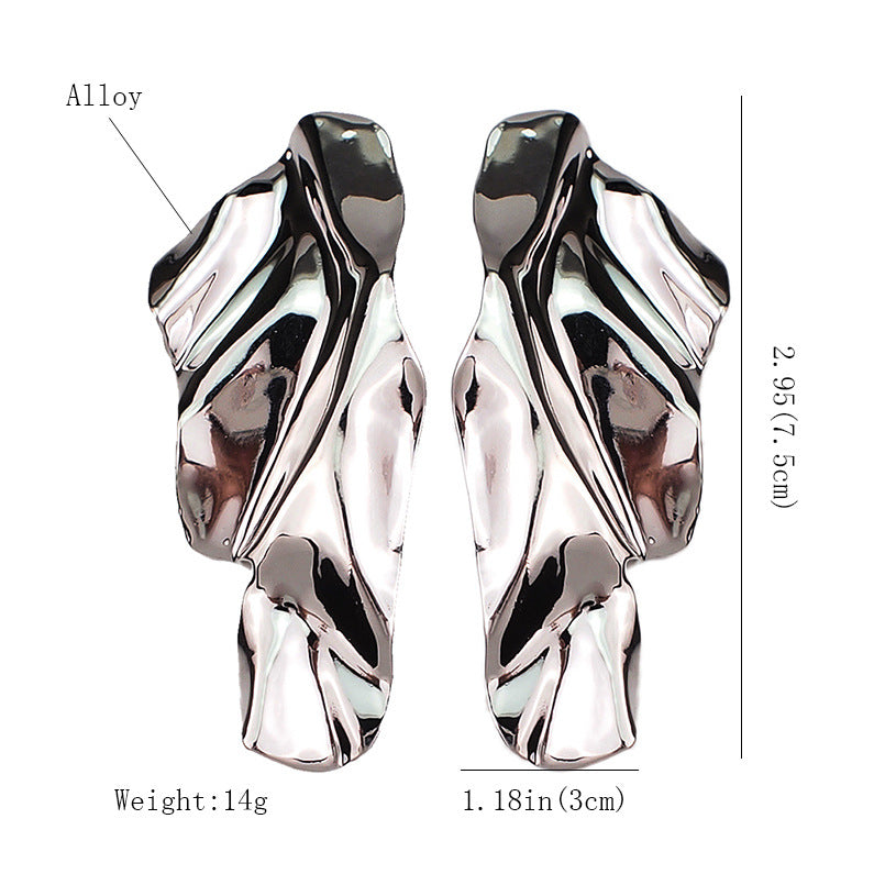 Wholesale Irregular Metal Sequin Alloy Earrings